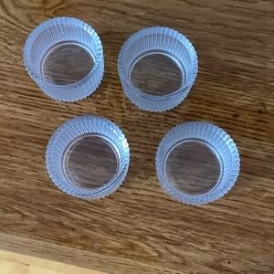 Elegant Clear Glass Tealight Holders. Set of four